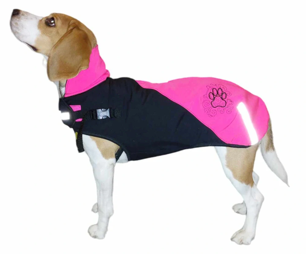 Zimní softshellová bunda - neon růžová černá