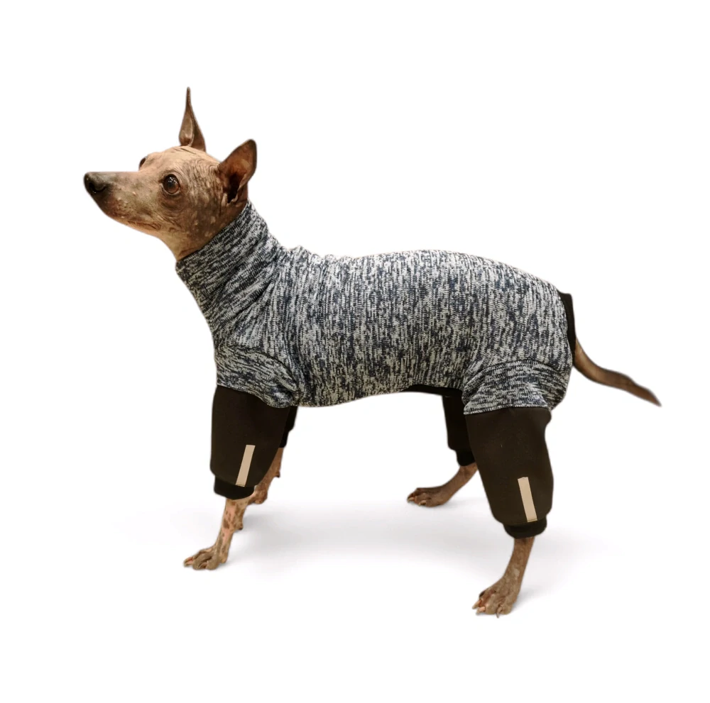 Overal - středně modrý pletený fleece, nepromokavé nohavice