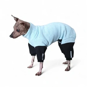 Overal -světlý modrý pletený fleece, nepromokavé nohavice