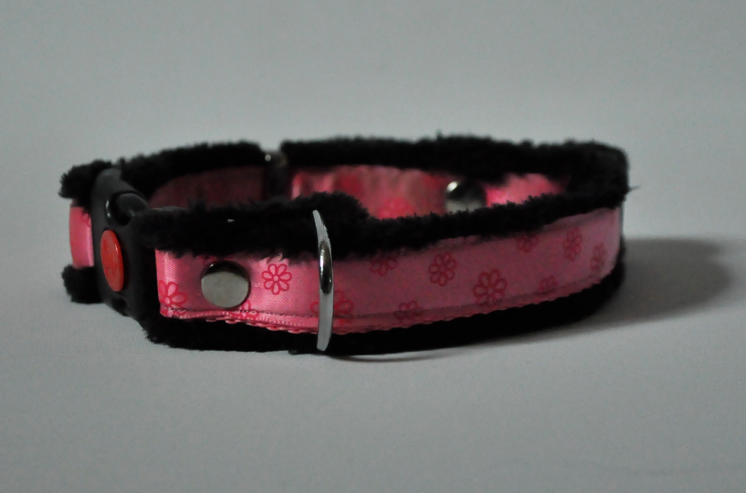 Obojek - růžový - šíře 20mm/max.obvod 36cm
