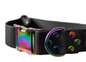 Obojek Hexa černý se sponou - šíře od 30 mm