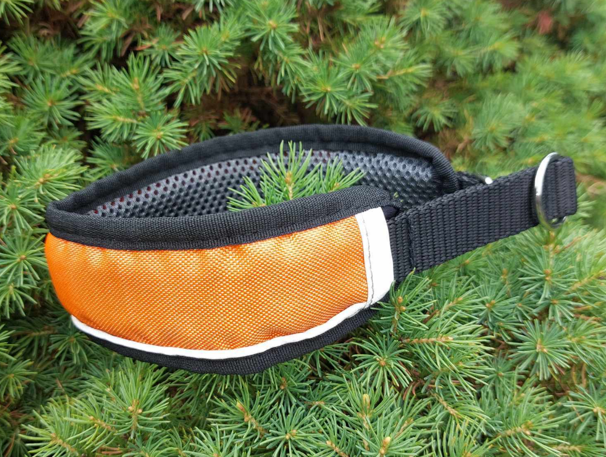 Obojek polostahovací s pěnou oranžový