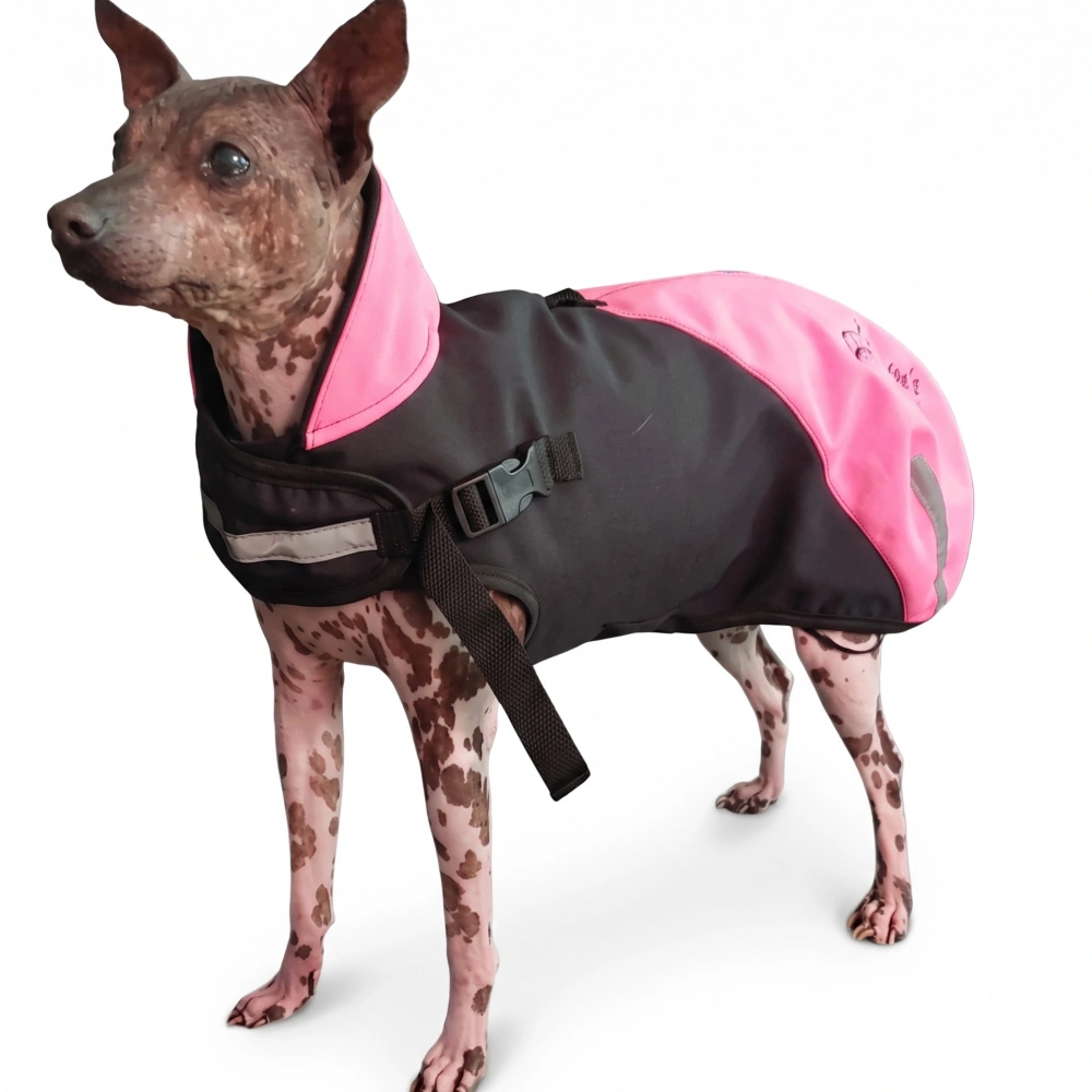 Zimní softshellová bunda - neon růžová černá