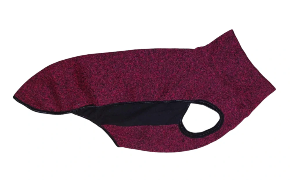 Fleece vesta - červenočerný melír vel.50