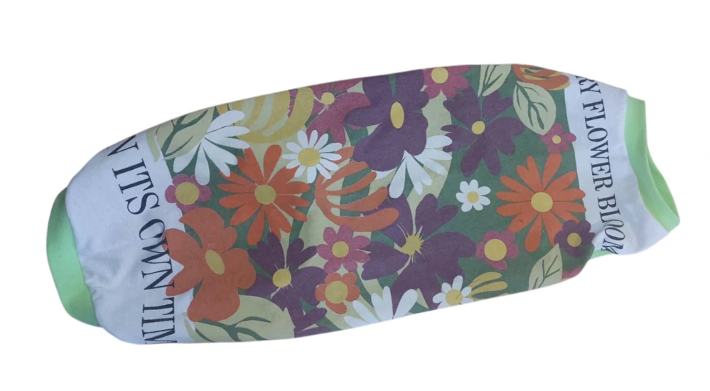 Tílko bílé s květy - upcycling 52,5/60