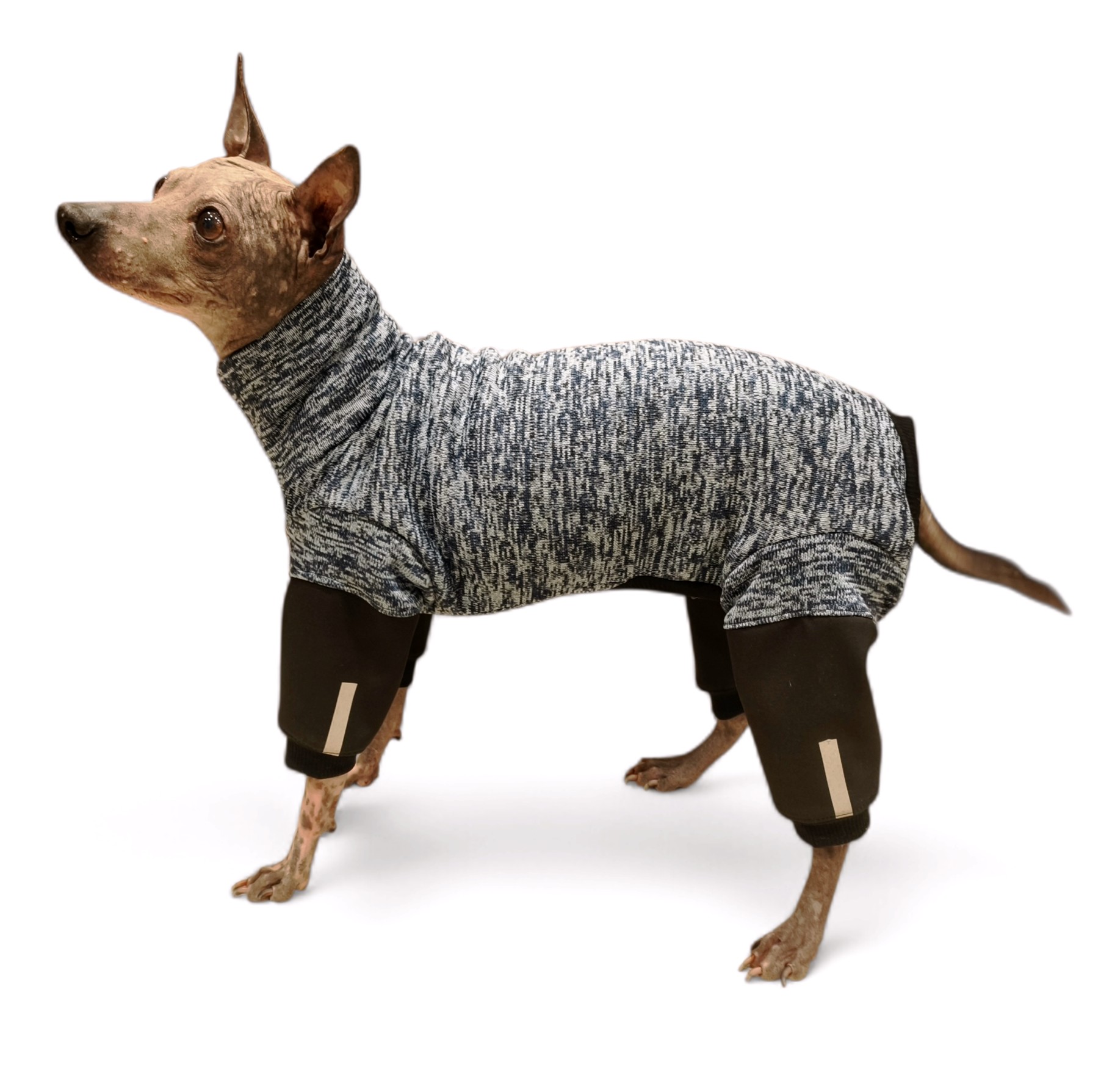 Overal - středně modrý pletený fleece, nepromokavé nohavice