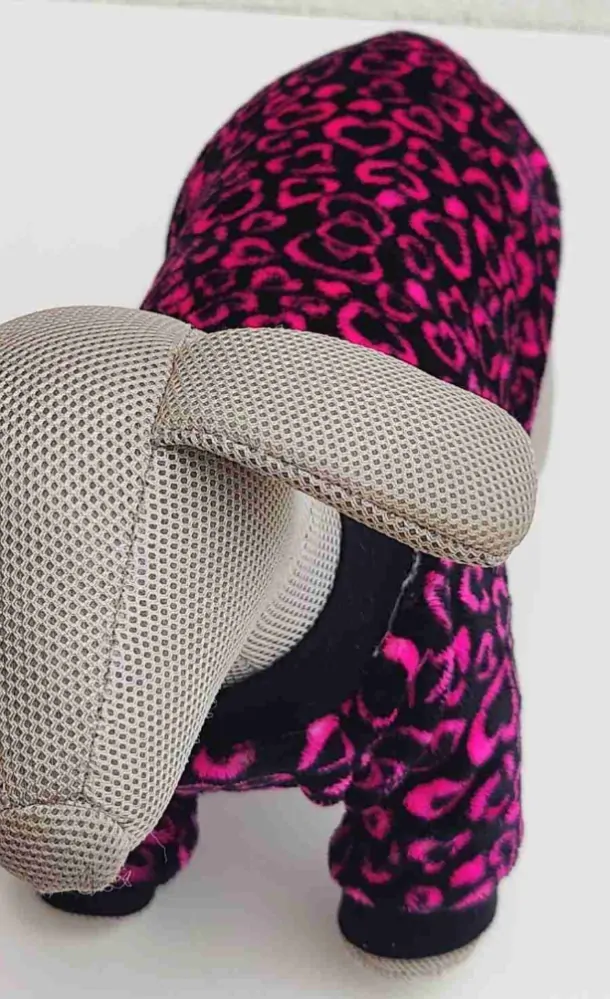 Mikina srdíčka na černé - coral fleece