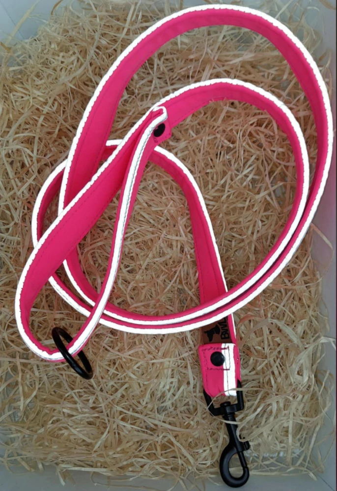 Vodítko neon růžové s reflexní páskou