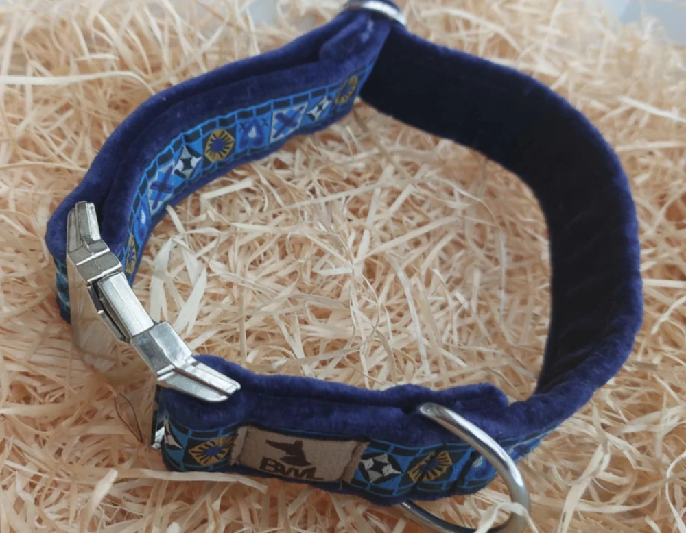 Obojek - Modrý Egypt - šíře 30mm/38-58cm