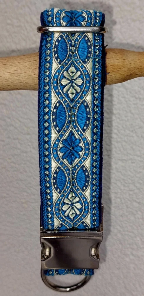 Obojek - Modrá Indie - šíře 30mm/38-58cm