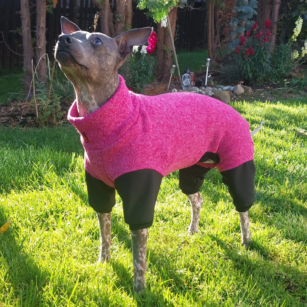 Overal - malinový pletený fleece, nepromokavé nohavice