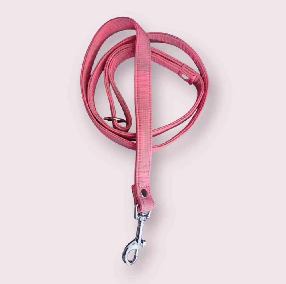 Vodítko s ručkou - neonově růžové reflexní 1,2m/20 mm