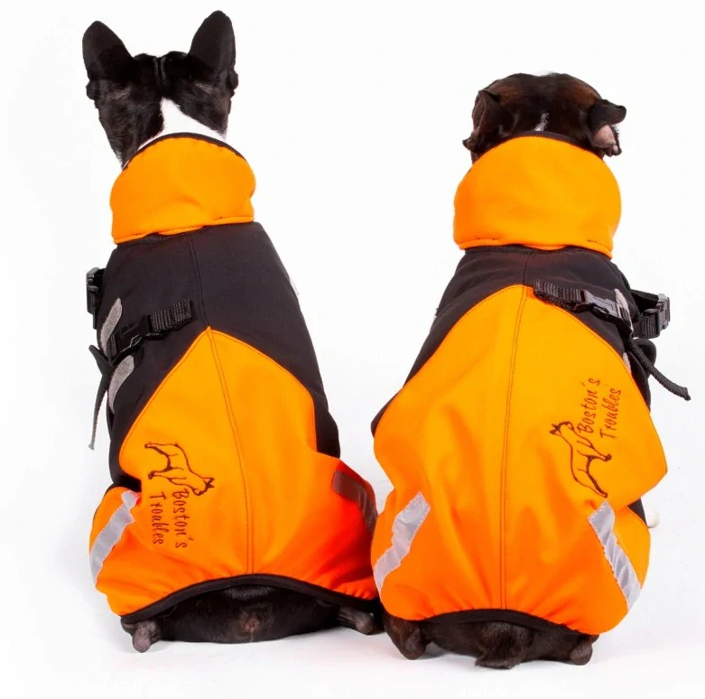 Zimní softshellová bunda - neon oranžová černá