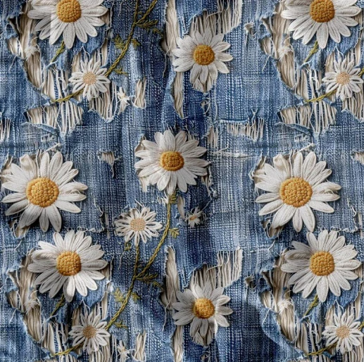 Obojek - Kopretiny na jeans