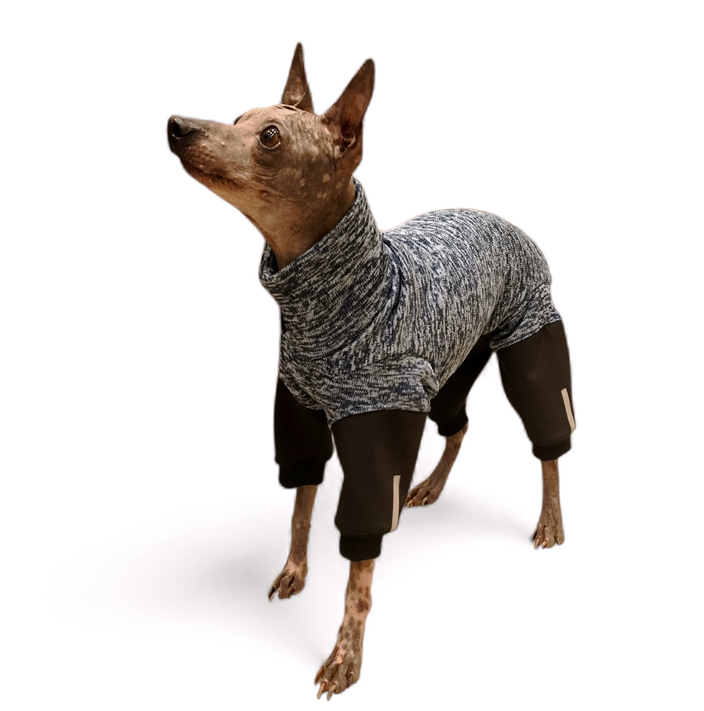 Overal - středně modrý pletený fleece, nepromokavé nohavice