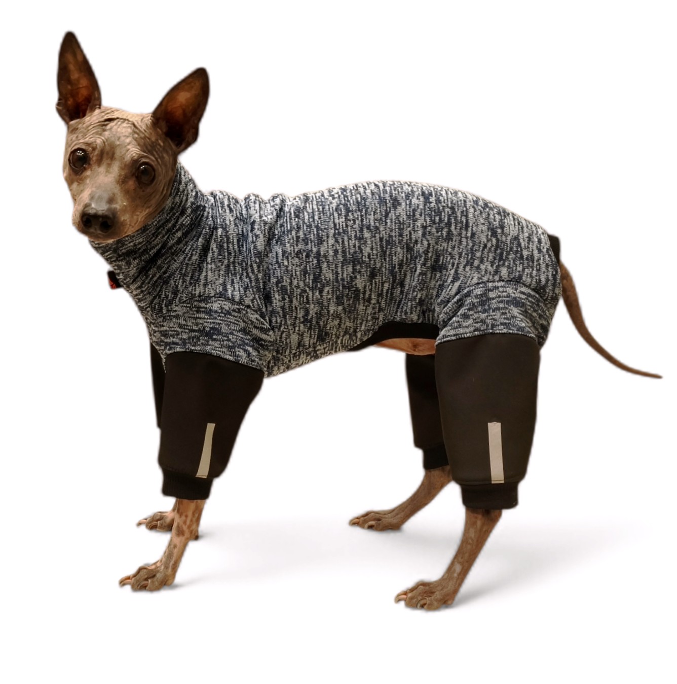 Overal - středně modrý pletený fleece, nepromokavé nohavice