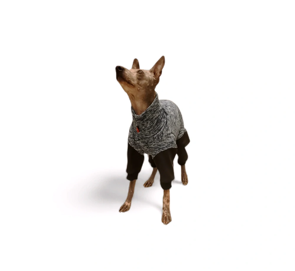 Overal - středně modrý pletený fleece, nepromokavé nohavice