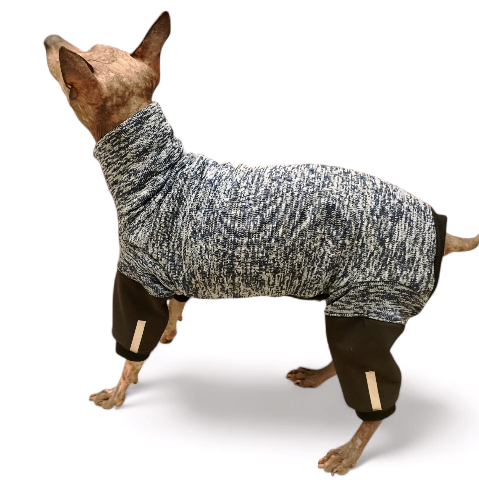 Overal - středně modrý pletený fleece, nepromokavé nohavice