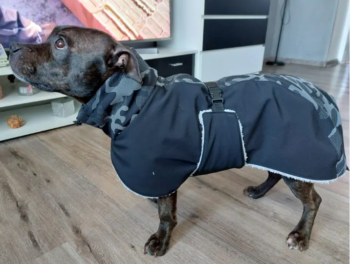 Bunda zimní s límcem - Modrá Lenka, 3 vrstvá