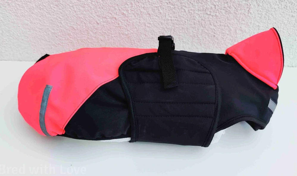 Zimní softshellová bunda - neon růžová černá